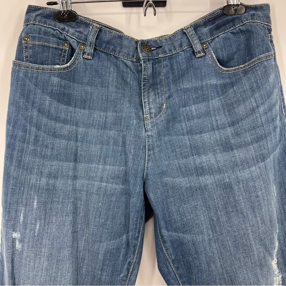 a.n.a jeans high waisted cropped women jean size 10 frays - Picture 4 of 10